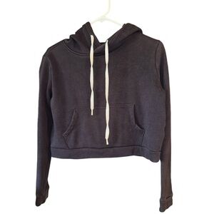 Forever 21 Junior Size S Crop Hoodie Sweater - Navy Blue